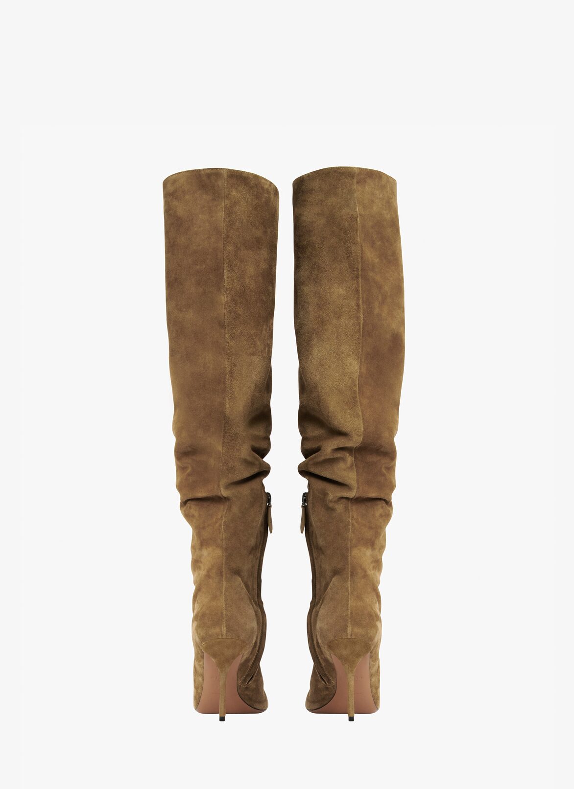 Fluide boots in suede calfskin ALAÏA BROWN FLUIDE BOOTS IN SUEDE CALFSKIN